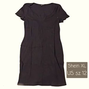 Shein Black Bodycon Scoop Neck Dress